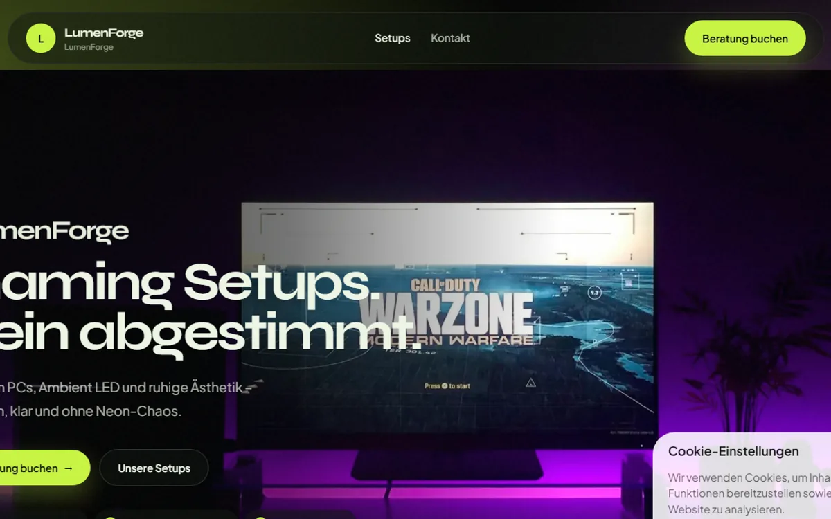 Beispielwebsite LumenForge